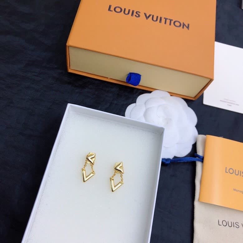 Louis Vuitton Gold Tone Earrings
